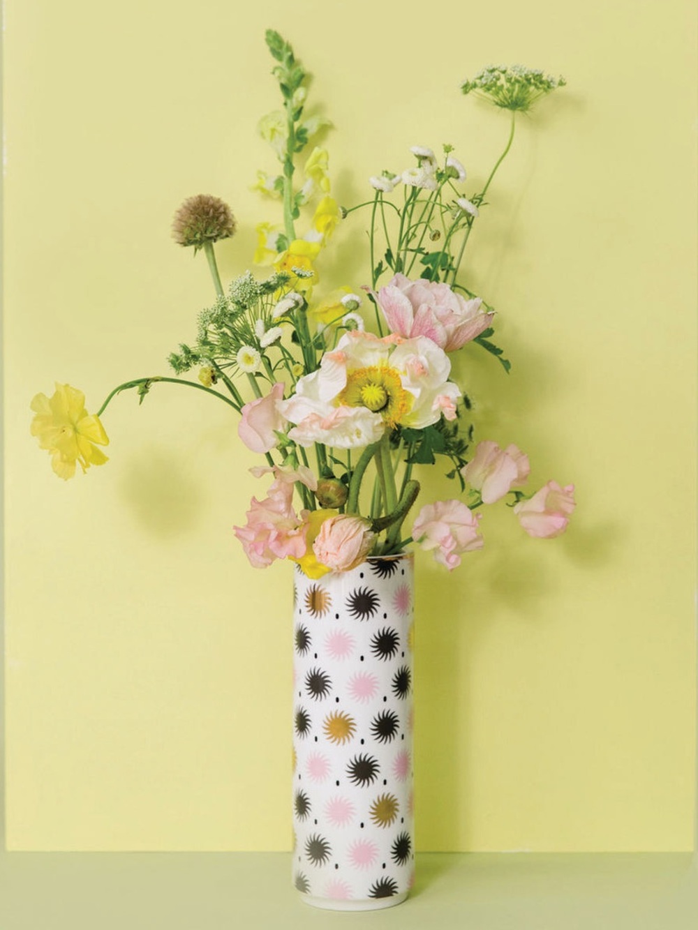 La Fonda Del Sol Ceramic Vase Pink & Gold Patterned Vase NEW